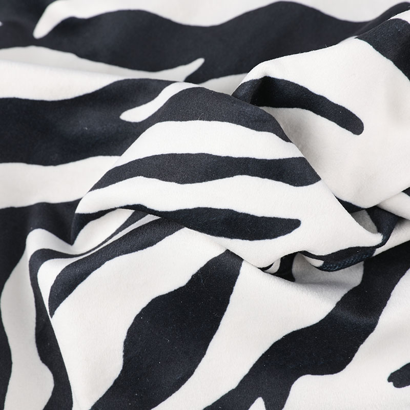 Tecidos para almofadas de veludo com impressão digital com estampa zebra